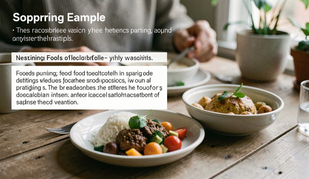 Supporting example showing food pairing alongside contextual notes